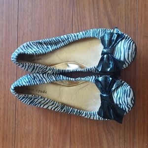 Kate Spade Ballet Flat size 8 shoe preppy animal print Boho